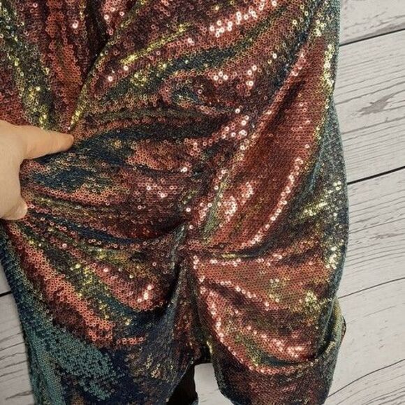 Club London Homecoming Sequinned Evening Cami Mini Dress Women Size 20 Gold - Picture 4 of 9